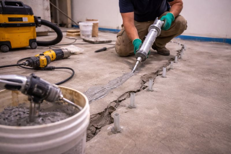 Cracked Basement Floor Repair in Collegeville, PA