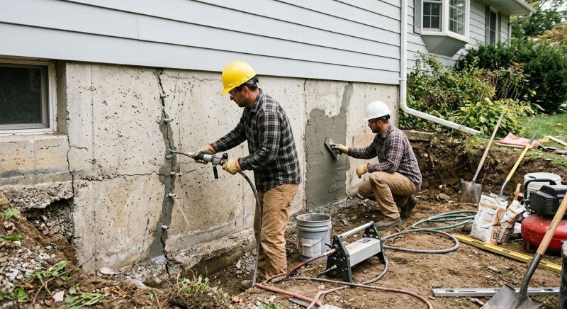 Cracked Foundation Repair in Berwyn, PA