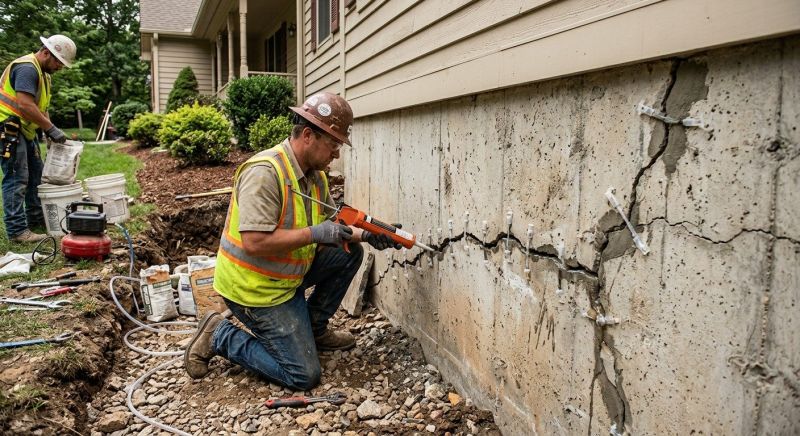 Cracked Foundation Repair in Delaware County, PA