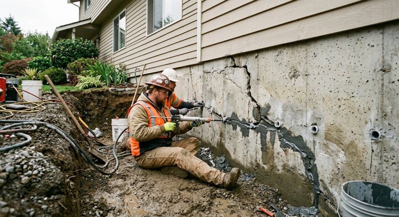 Cracked Foundation Repair in Havertown, PA