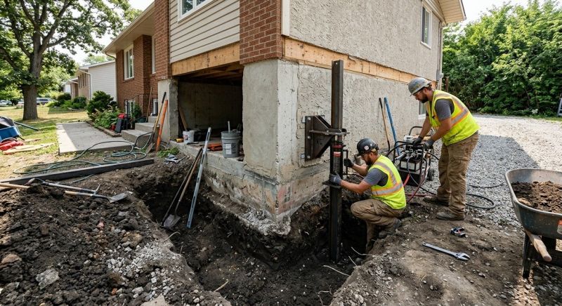 Foundation Pier Repair in Collegeville, PA